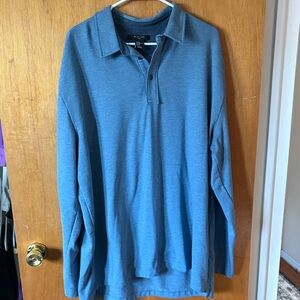 Mark Newson Slate Blue Long-Sleeve Polo